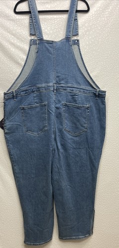 AVA & VIV Women's Denim Overalls Bib Blue Jeans Stretch Medium Wash Size 26W NWT - Picture 2 of 14