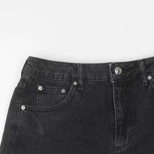 Topshop Women Black High Waist Mom Shorts Size 10 - Picture 10 of 12