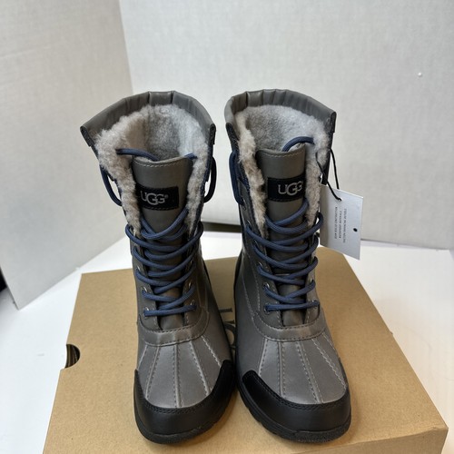 UGG Kids Butte II Matte Boots Size 2 Gray Blue NIB - Picture 2 of 7