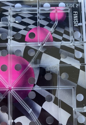 1990 Binary Arts BackFlip zweiseitiges Balllabyrinth Puzzle Labyrinth Neon 5702 Vintage - Bild 9 von 12