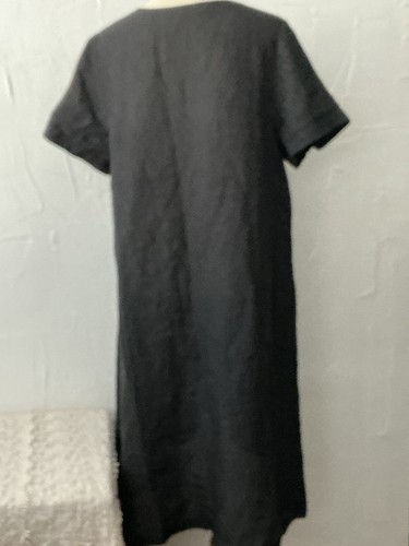 Women’s L Linen/Cotton Black Langelook Cottagecore Floral Embroidery, Pockets - Picture 6 of 17