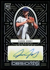 2022 Panini Chronicles #OA-AA Aaron Ashby Obsidian Autographs Yellow #/10