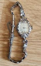 Vintage CARAVELLE By Bulova Watch 10K White Gold-Filled Women's 