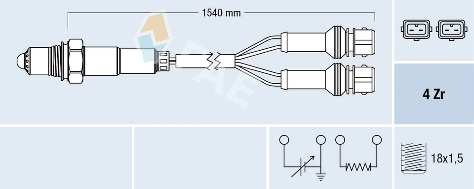 SENSOR LAMBDA 77127 PARA PEUGEOT 405/Mk/II/Break 306/Convertible/Hatchback 605 Foto 2 de 4