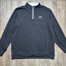 Peter Millar Sweatshirt Mens XXL Black Perth Performance Crown Golf 1/4 Zip Logo