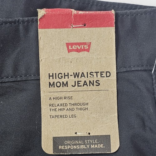 Jeans Levis cintura alta mamá para mujer 31 X 30 negros relajados cónicos NUEVO - Imagen 3 de 19