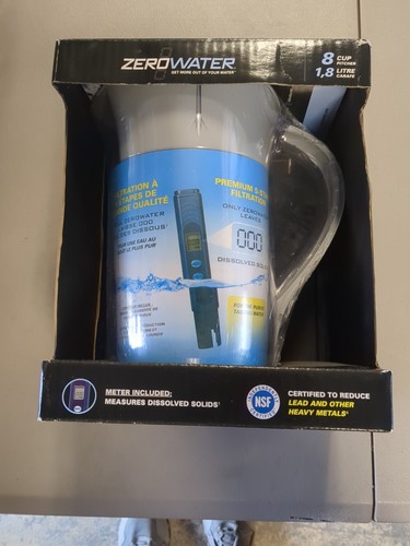 Zero Water 8 Cup Round Ready Pour Stainless Steel Pitcher   (ZR-0810G)  NEW - Picture 1 of 6