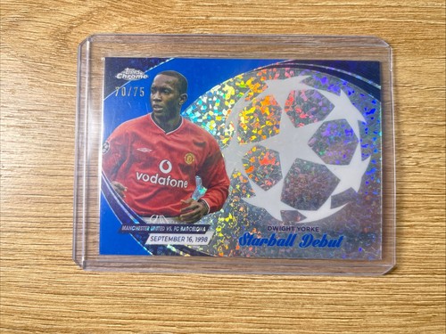 Topps Chrome UCC 23/24 DWIGHT YORKE /75 Manchester United - Starball Debut Blue