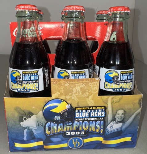 Coca-Cola 8oz Bottle Univ Of Delaware Fighting Blue Hens NCAA Division Champions