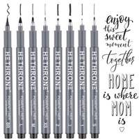 Kalligraphie Stifte Handlettering Schwarz Set 8 GrößEn