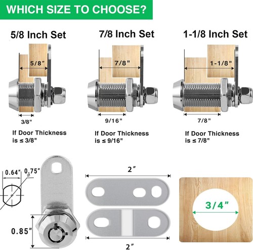 Confezione da 5 serrature per armadi di sicurezza avanzata - Set simile con chiavi da 5/8", impermeabili - Foto 4 di 10