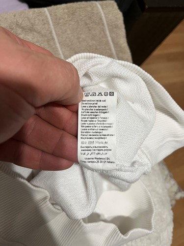 Vivienne Westwood Anglomania Men's White Sweatshirt Big ORB Logo Size M - Picture 9 of 9