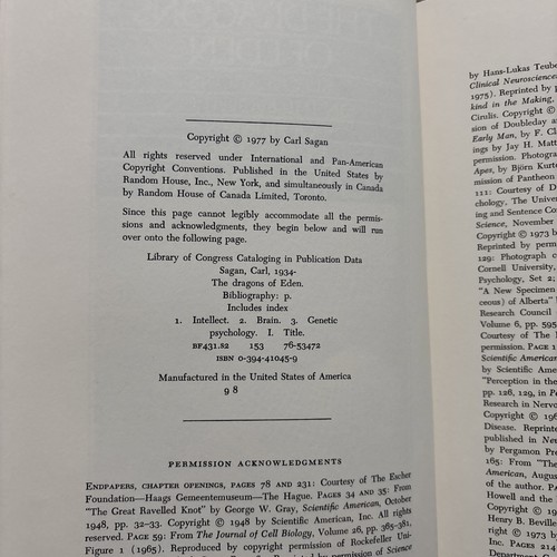 The Dragons of Eden by Carl Sagan | 1977 | First Edition See Photos - Picture 6 of 8