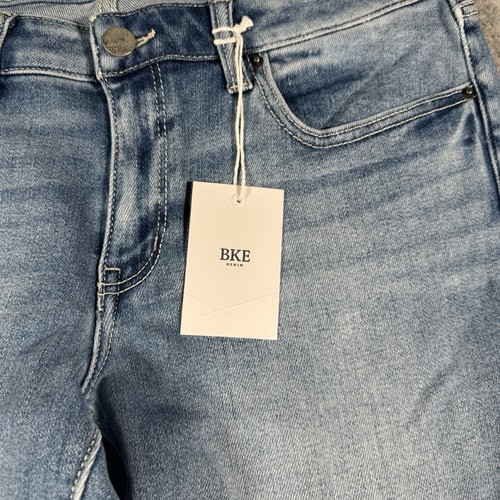 Pantalones de mezclilla BKE Hebilla Payton para mujer 29L 29x34 tiro medio corte bota ajuste universal nuevos con etiquetas - Imagen 4 de 11