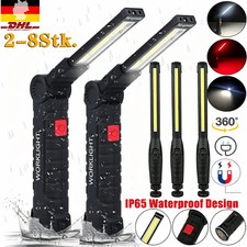 2X COB LED-KFZ Arbeitsleuchte Akku Werkstattlampe Handlampe Mit-Magnet Stablampe