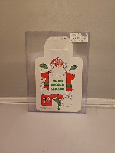 VINTAGE 1970 7UP WERBUNG "TIS THE UNCOLA SEASON" WEIHNACHTEN FLASCHENAUFSATZ/SCHILD - Bild 1 von 24