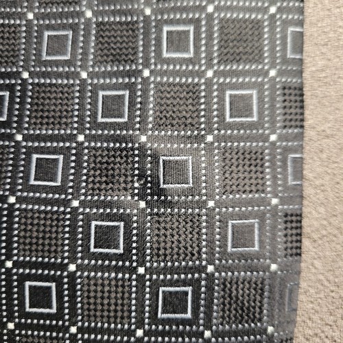 Pronto Uomo Mens Neck Tie Extra Long Silk Square Geometric Black Gray (62 x 4) - Picture 9 of 9