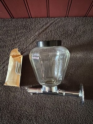 Vintage Wall Mount Soap Dispenser Chrome Glass. No Brand. Preowned.