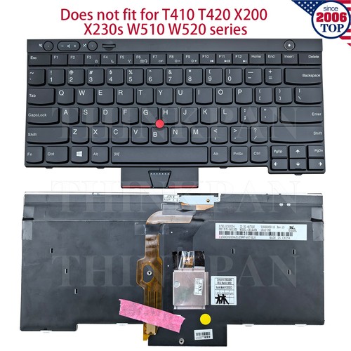 Genuine US Keyboard Backlit for Lenovo Thinkpad L430 L530 T530 T430 W530 X230 - Afbeelding 1 van 8