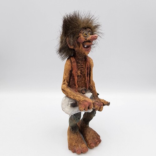 Nyform Troll 8.5" Tall Playing Guitar #305 Handcrafted Norwegian w/tags Folk Art - Picture 2 of 10