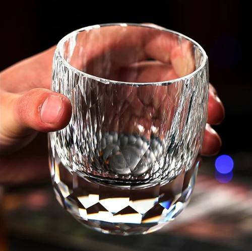 Crystal Glass Rocks Whiskey Glasses Old Fashioned Glass Cut Clear Diamonds 8oz