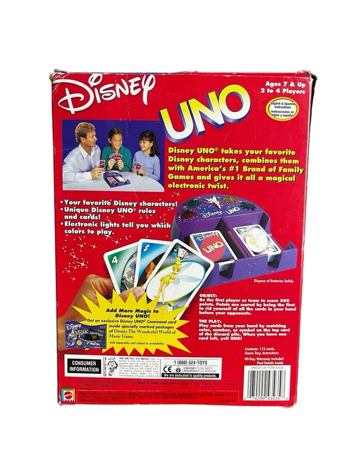 2002 Disney Uno with Lights & Sounds. Tested, Working! NO INSTRUCTIONS - Image 2 of 4