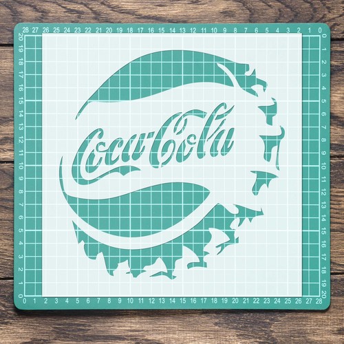 Coca Cola Lid Cap Brand Drink Logo Sign Stencil, Mylar Airbrush Painting Wall - Picture 2 of 30