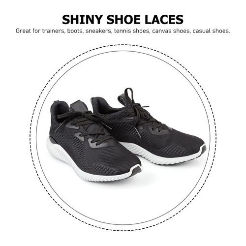 5 Paar glänzende Schnürsenkel flach Glitzer Shoe Laces glänzend Schuh Schnürsenkel - Bild 7 von 12