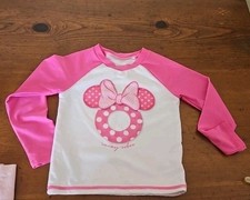 Disney Junior Size 5T Minnie Mouse Girl Long Sleeve Rash Guard Swim Top