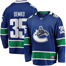 Men's Fanatics Thatcher Demko Blue Vancouver Canucks Home Breakaway Jersey