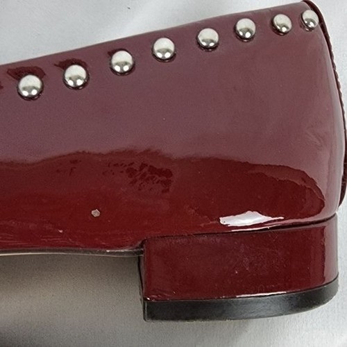 Halogen Kaylee Studded Genuine Leather Slip On Burgundy Loafers Women's Size 6 M - Picture 6 of 14