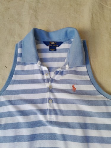 Polo Ralph Lauren Striped Dress Womens Small Blue White Embroidered Logo Cotton - Picture 12 of 12