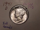 1941-D MERCURY DIME CHOICE BU FB FSB PQ ORIGINAL COIN POPULAR DATE SHIPS FREE