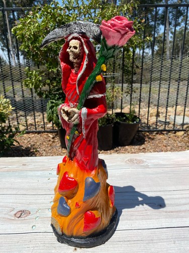 Estatua Santa Muerte Color Rojo 16" Santa Muerte / Parca / Curada / Roja - Imagen 6 de 10