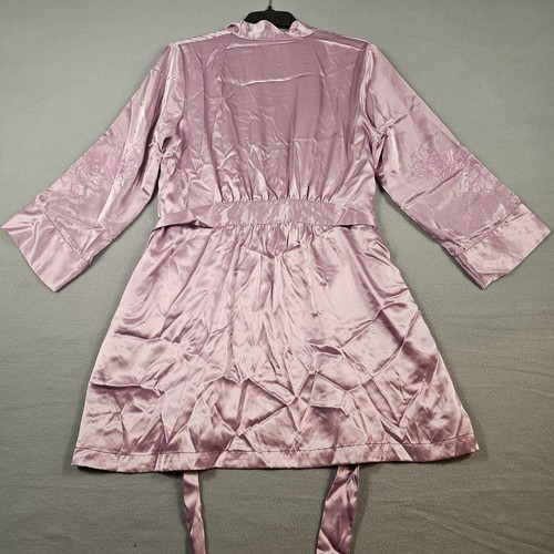 Conjunto de pijama Morgan Taylor íntimo para mujer grande satinado bata pantalones camisa floral - Imagen 18 de 19