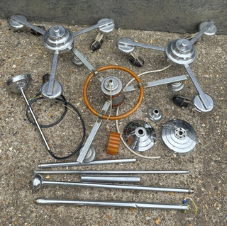 Ceiling lights Vintage 1930/40's job lot art deco light fittings chrome bakelite