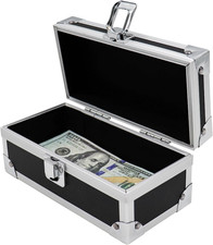Lockable Cash Box, Aluminium Alloy Money Box for Cash, Money Holder, Cash Organi
