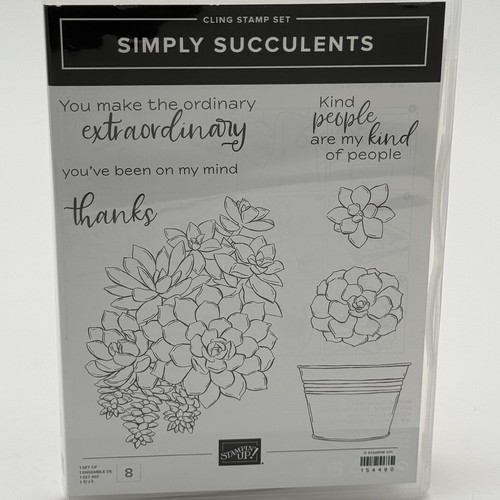 Stampin Up Simply Succulents Cling Stamp Set & Dies Sentiments - Bild 2 von 6