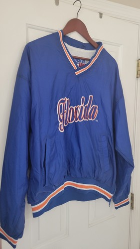 Vintage Retro Florida Gators Pullover Mens Windbreaker Jacket Locker Line Large - Picture 4 of 7