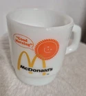 Vintage McDonalds Good Morning Mug Fire King Milk Glass Coffee Cup Small