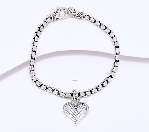John Hardy JAI Symbols Love 3.7mm Box ANGEL WING Sterling Silver Bracelet-SM NIB - Picture 10 of 22