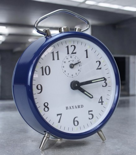 BAYARD Wecker blau mechanisches Uhrwerk mit Aufzug (Ref#G-038) - Bild 3 von 11