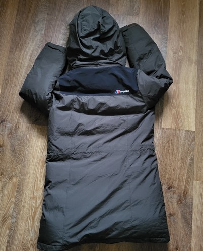 Dark Khaki Berghaus Puffer Jacket Fur Hooded Mid-length Age 15 Teenager Unisex - Picture 3 of 17