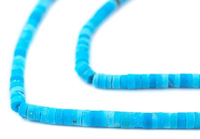 Blue Turquoise Afghan Stone Cylinder Beads 4mm Afghanistan Gemstone