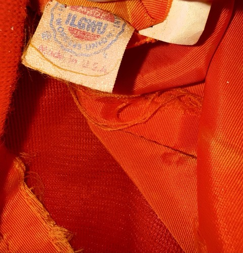 Vintage Red Wool Blend Double Breasted Coat ILGWU USA 70s 80s Mod Peacoat - Picture 4 of 4