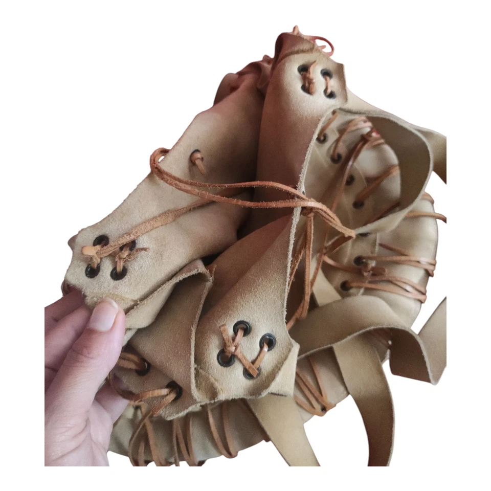 Bolso de Hombro Moschino Jeans Gamuza Cuero Flecos Hobo Tostado Beige Hecho en Italia Foto 2 de 4