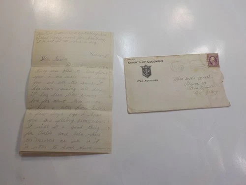 WW1 Letter 1918 Quarantine 30th Infantry Military War Osbornville New Jersey WWI