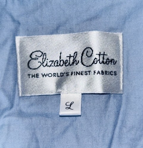 elizabeth cotton pajama matching set large Blue 100% Cotton Made USA Luxury