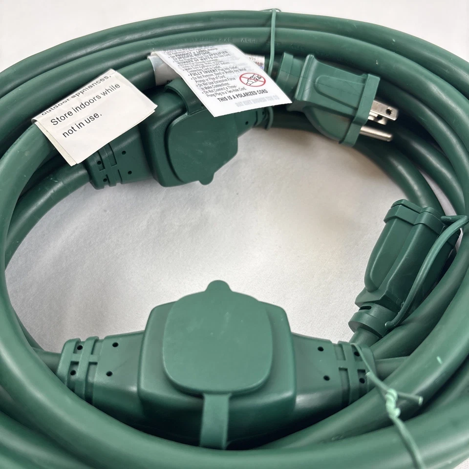 Nextep Green Outdoor Multi-Outlet 25ft Extension Cord With Auto Timer NEW - Image 4 of 4
