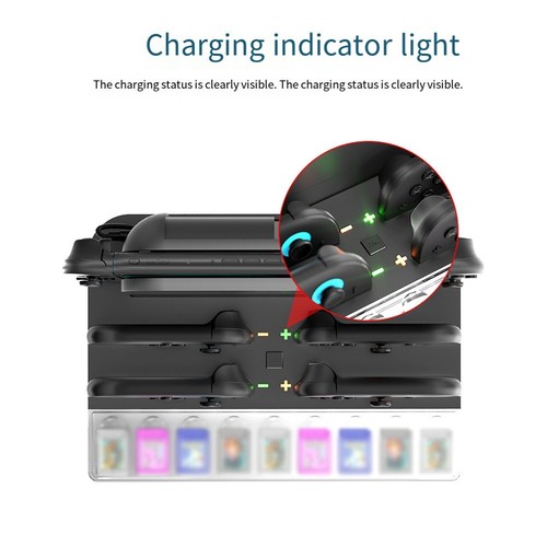 For NS2 Charging Station with Space for 4 Controllers and 9 Game Cartridges - Zdjęcie 17 z 19
